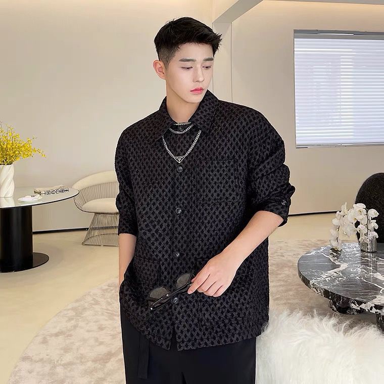 Áo Sơ Mi Thiết Kế Ba Chiều Dập Nổi Retro CX Dành Cho Nam