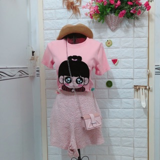Set áo thun quần short chu choe