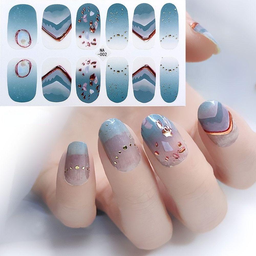 OCEANMAP Miếng Dán Trang Trí Móng Tay Tự Dính Chống Nước Tiện Dụng