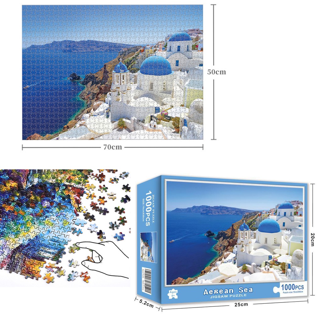 Bộ Tranh Ghép Xếp Hình 1000 Pcs Jigsaw Puzzle Aegean Sea Thú Vị Cao Cấp-H40