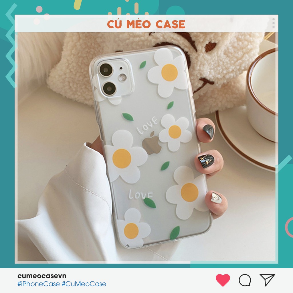 Ốp hoa cúc daisy vintage dành cho iPhone 6 6s 6 plus 7 8 7 Plus 8 Plus X Xs Xr XsMax iPhone 11 11 Pro 11 Promax