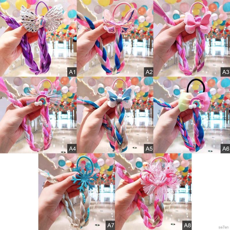 Kẹp tóc trang trí đuôi tóc giả nhiều màu sắc dễ thương cho bé gái