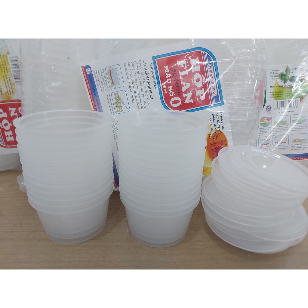 Combo 50 khuôn bánh flan hình tròn số 0 125ml Vĩnh Trường