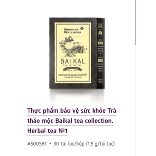 Siberi Trà thảo mộc Baikal tea collection. Herbal tea №1 – 30 túi/hộp