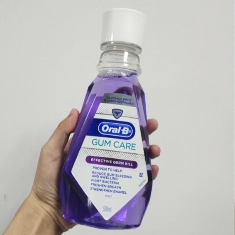 NƯỚC SÚC MIỆNG TRẮNG RĂNG, CHẮC KHOẺ RĂNG ORALB GUM CARE ALCOHOL FREE FLUORIDE MOUTHWASH 500ML