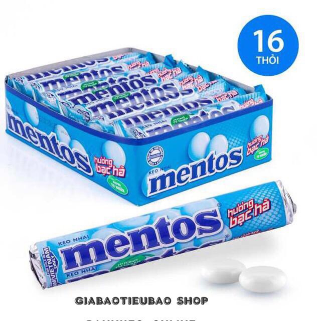 Combo 48 Thỏi &lt;=&gt; 3 Hộp Mentos Hương Bạc Hà