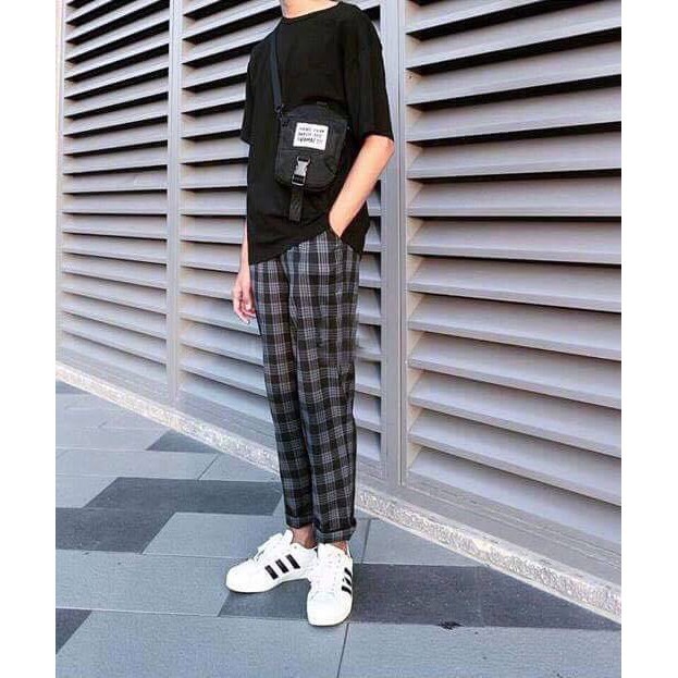 Quần sọc caro Plaid Pants Unisex - 5 màu Hình Thật