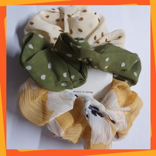 sét 3 dây cột tóc,buộc tóc vải scrunchie (crunchies, scrunchies), siêu đẹp, siêu dễ thương (giá sỉ siêu rẻ)