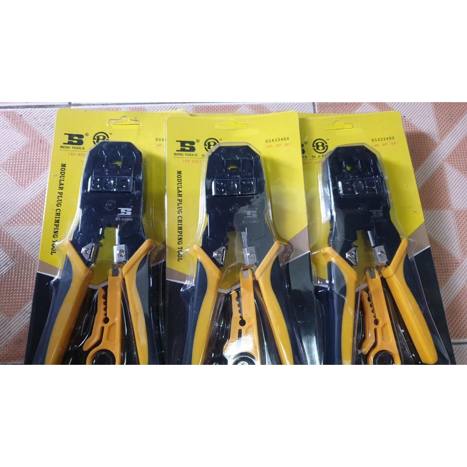 [Loại 1] Kìm Bấm mạng Bosi BS433468 Đa Năng 4P 6P 8P Chất Lượng Cao