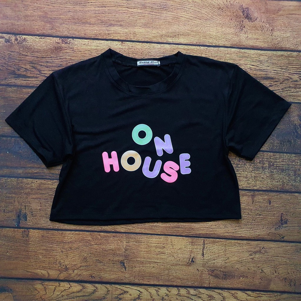 Áo in ONHOUSE (Đen, Hồng nhạt)