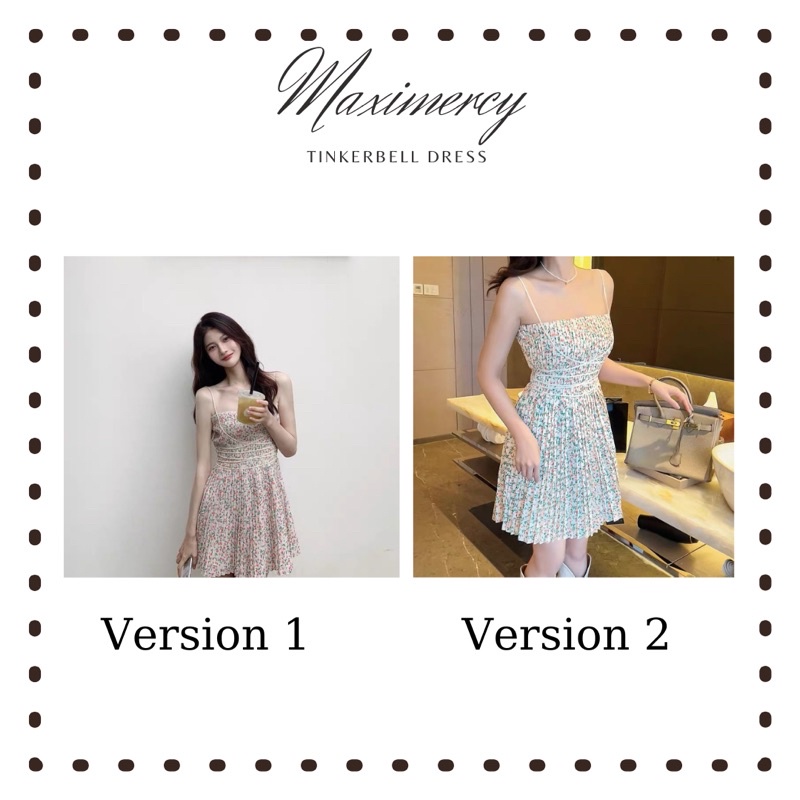 Đầm hoa nhí xếp ly Tinkerbell dây quấn eo đầm Jennie