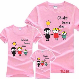 Áo gia đình cotton cổ tròn