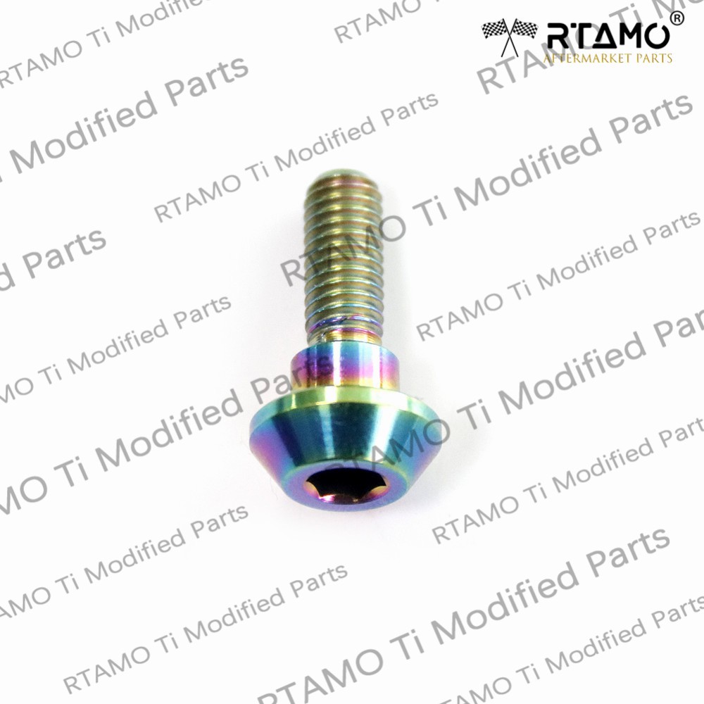 Rtamo Gr5 Titanium Alloy Yanaha Honda Brake Disc Rotor Bolt Disc Nut Fasteners M6×20 for Motorcycle Scooter Parts Available