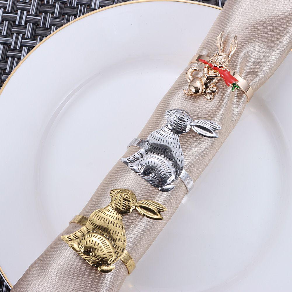 Jane Vòng Kẹp Khăn Ăn Hình Thỏ Phục Sinh Trang Trí Nhà Hàng / Tiệc Cưới