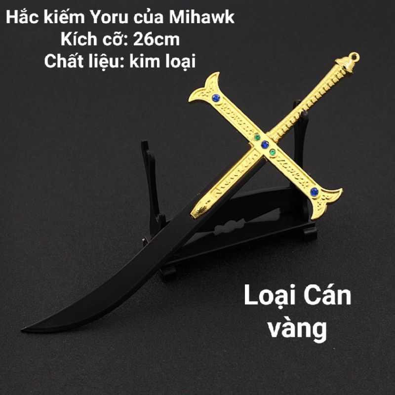 Mô hình trưng bày Hắc Kiếm của Mihawk trong One Piece Bằng Hợp Kim Không Gỉ dài 2 màu