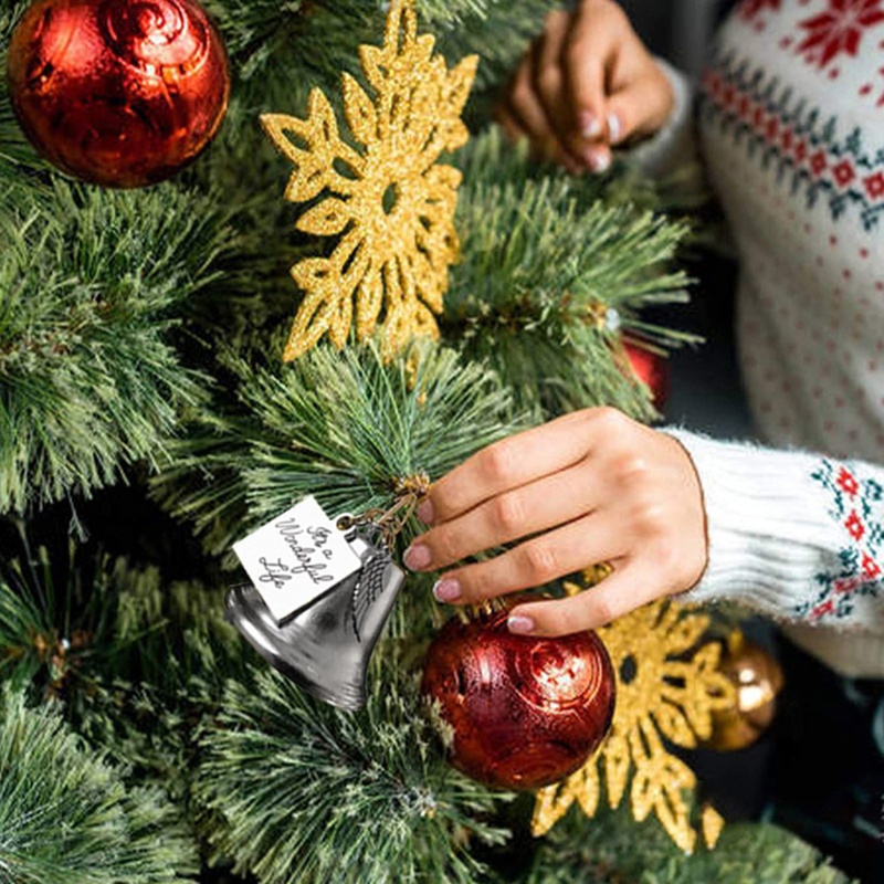 Qq * Chuông Giáng Sinh Bằng Kim Loại Với Cánh Thiên Thần Charm Its Wonderful Kèm Dây Treo Trang Trí Cây Thông Noel