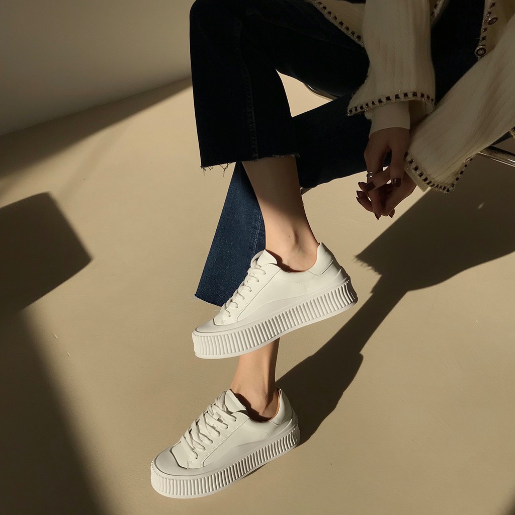 Giày bata nữ giayBOM chất liệu da Pu đế cao 3 cm B1176 | BigBuy360 - bigbuy360.vn