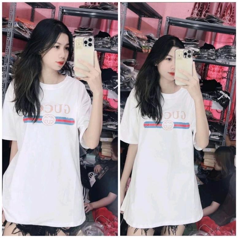 Áo thun nam nữ unisex tay lỡ form rộngcổ tròn in gucci hot ⚡
