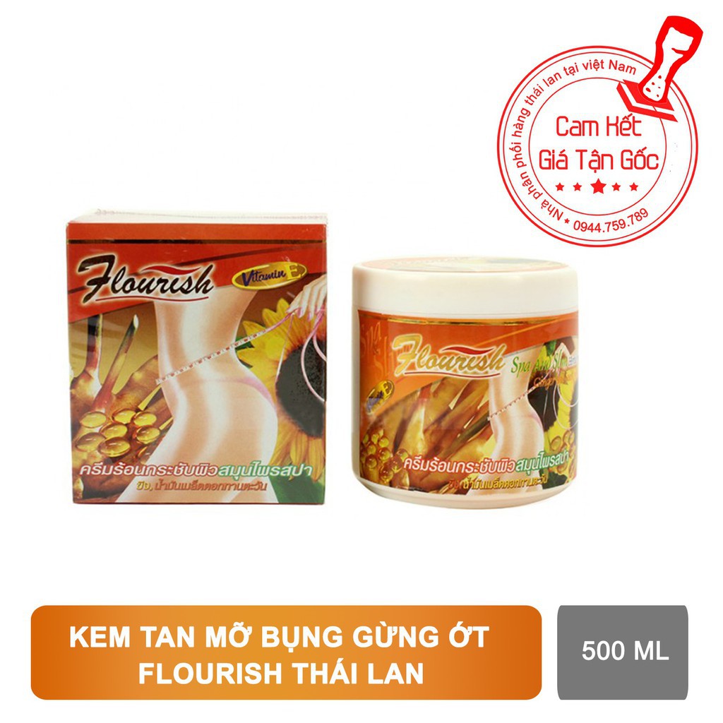 Kem tan mỡ bụng gừng ớt Flourish Thái Lan