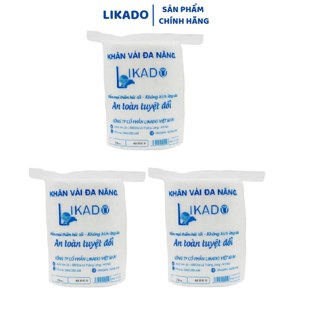 Khăn giấy khô đa năng cho bé Likado Cuộn Lớn loại 500g 500 tờ (18 x20 cm)(3 cuộn)