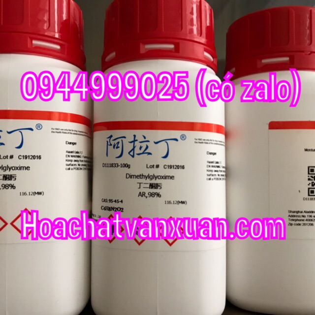Hoá chất Dimethylglyoxime DmgH2 CAS 95-45-4 C4H8N2O2 lọ 100g