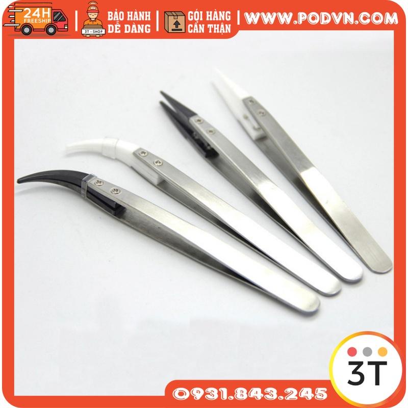 Nhíp sứ mỏ cong gốm zirconia chịu nhiệt dùng trong gắp linh kiện điện tử