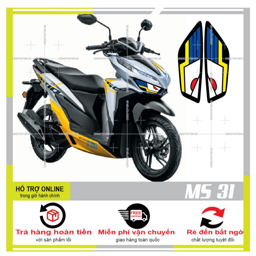 DECAL DÁN ĐÈN SƯƠNG MÙ XE VARIO 2020 (DECAL TRONG SUỐT) MS 31 - DUNG DECAL