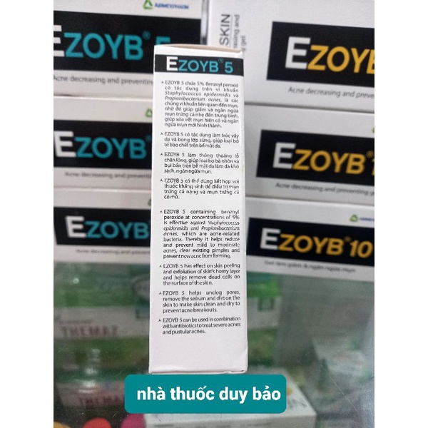 GEL BÔI MỤN EZOYB 5 _ EZOYB 10 - GIẢM MỤN TRỨNG CÁ, MỤN SƯNG ĐỎ