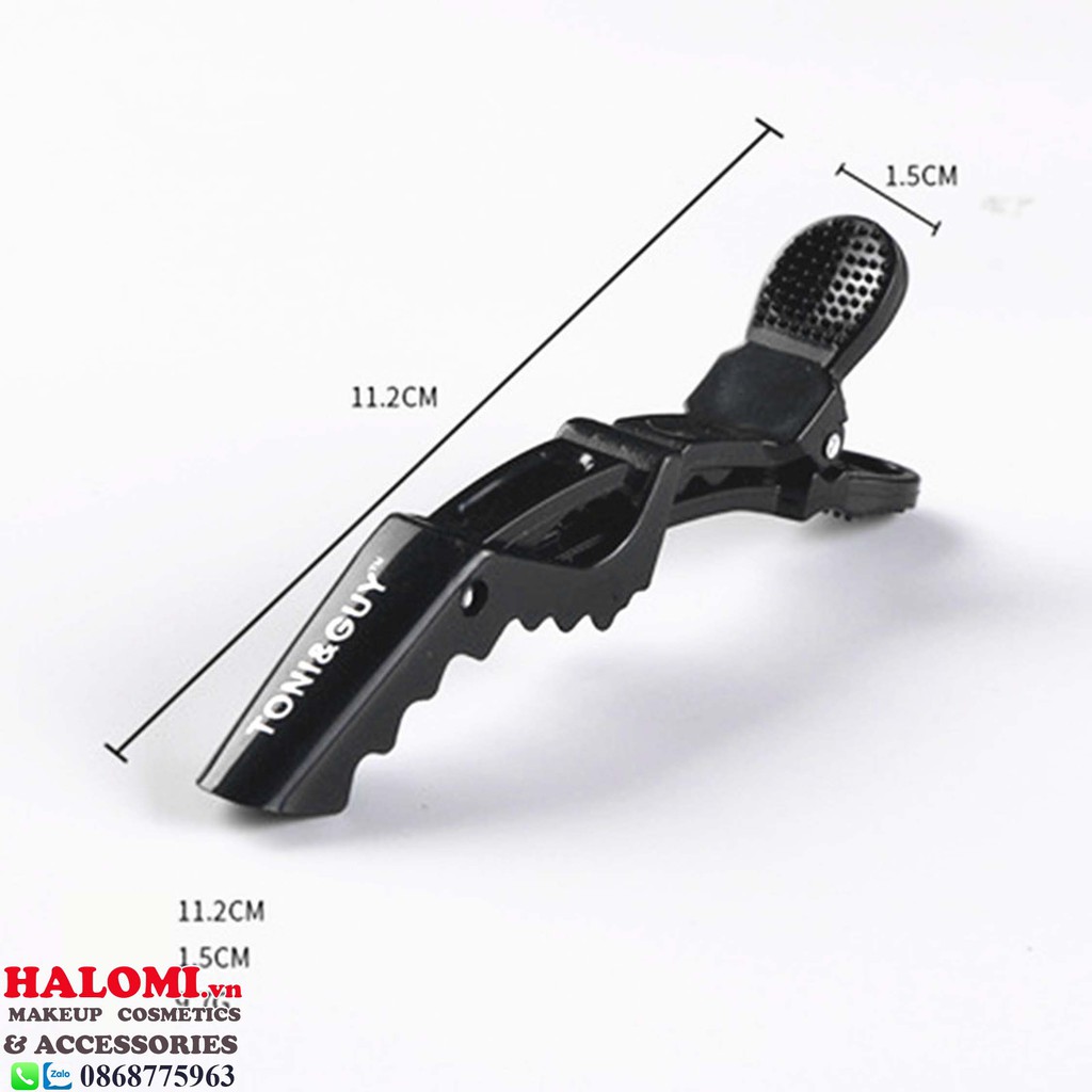 Kẹp răng cá sấu làm tóc chính hãng HALOMI bao gồm 6 chiếc màu đem chất liệu ABS chắc chắn chuyên dùng cho tóc