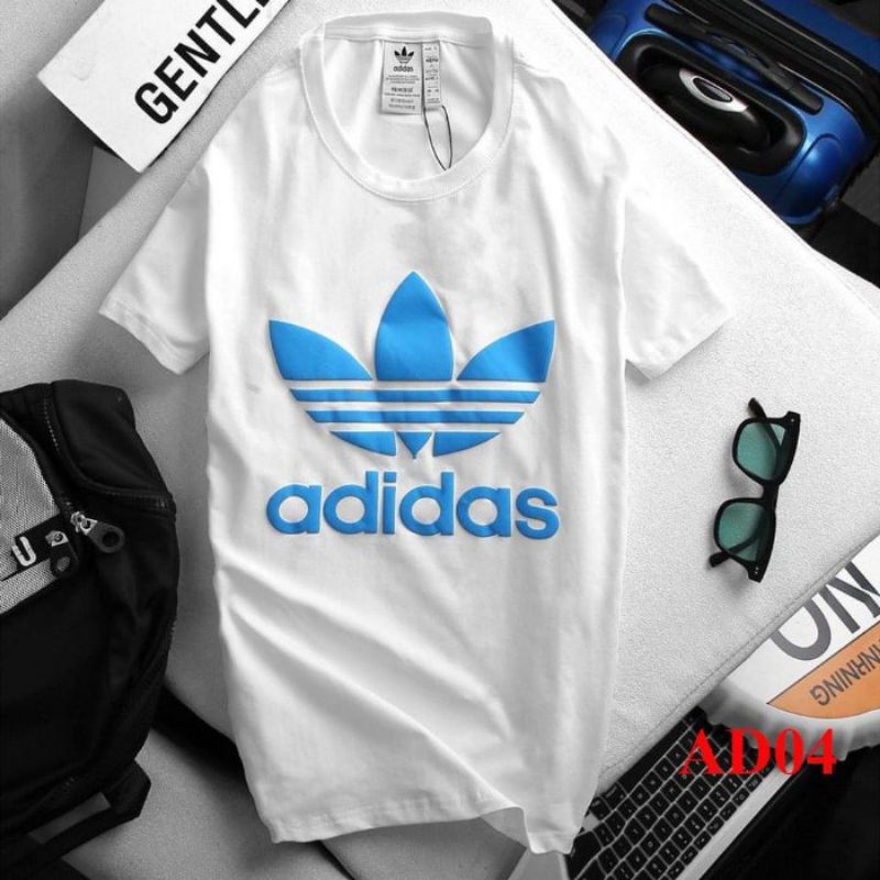 Áo Phông Nam Cao Cấp 100% Cotton , Áo thun Co Giãn 4 chiều, Size từ 40 đến 80kg, in hình adidas.