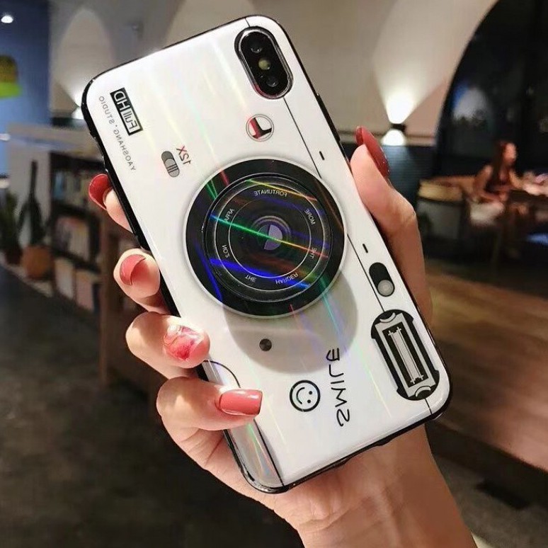 Ốp điện thoại hình máy ảnh kèm Tặng PopSocket - ODT22