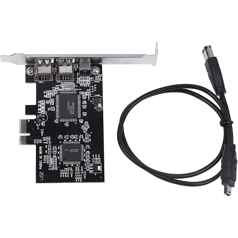 IN STOCK PCI-E PCI Express FireWire Card, IEEE 1394 Controller Card with Firewire Cable, for Video, Audio Transmission,Etc