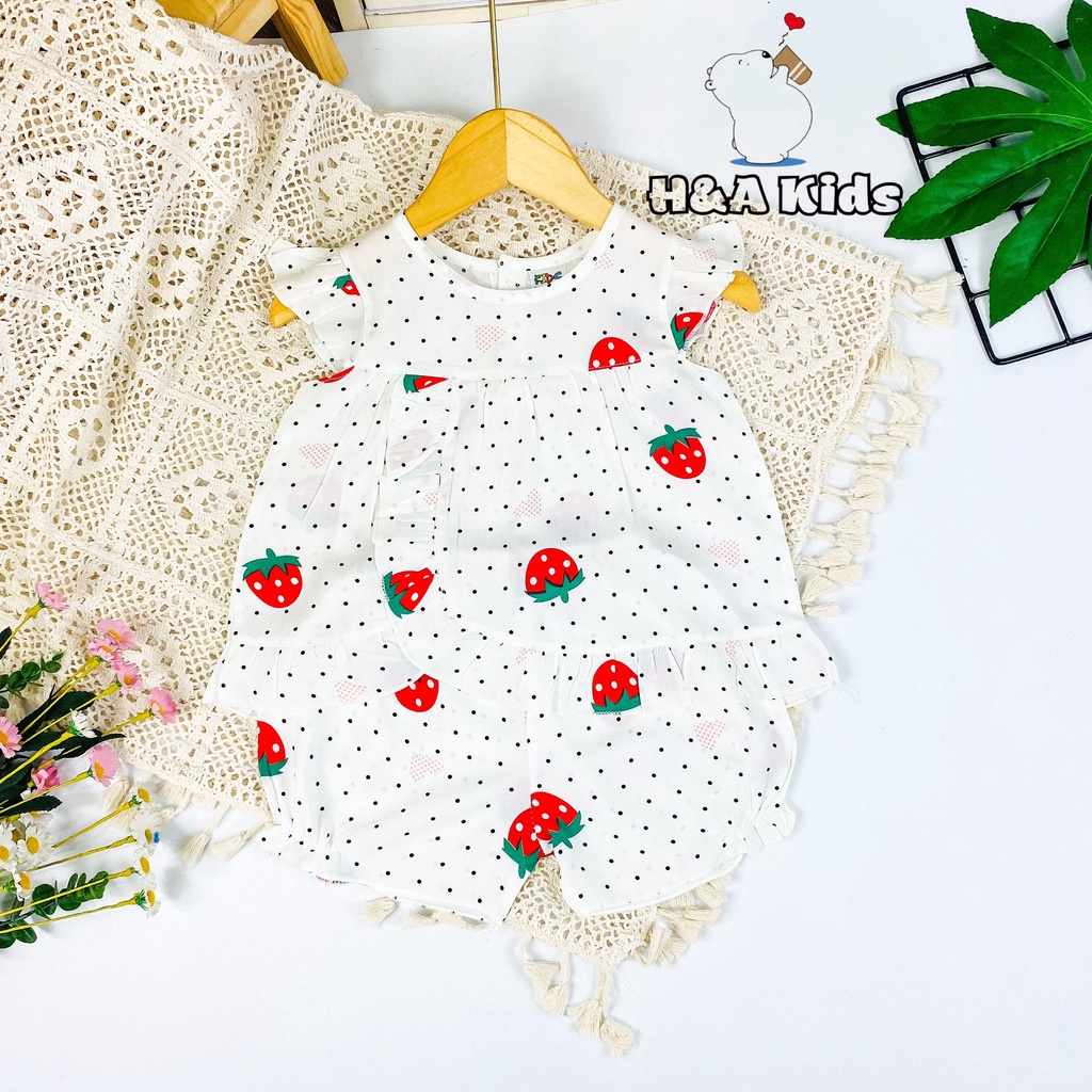 Bộ quần áo vải tôn  mẫu tay cánh tiên lai bèo mềm - mịn - mát cho bé gái MEGAUU