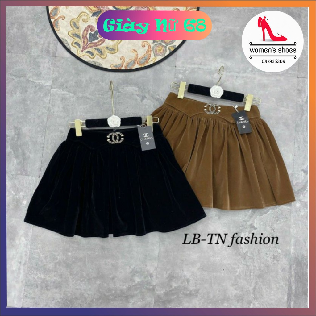 Chân Váy Nhung Xòe Đính Thương Hiệu ..X .. { Bán Sỉ }