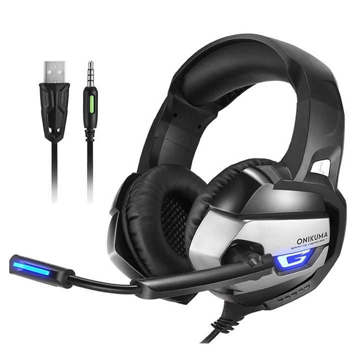 Tai nghe chụp tai chơi game ONIKUMA GAMING HEADSET K5 mic đèn LED cực