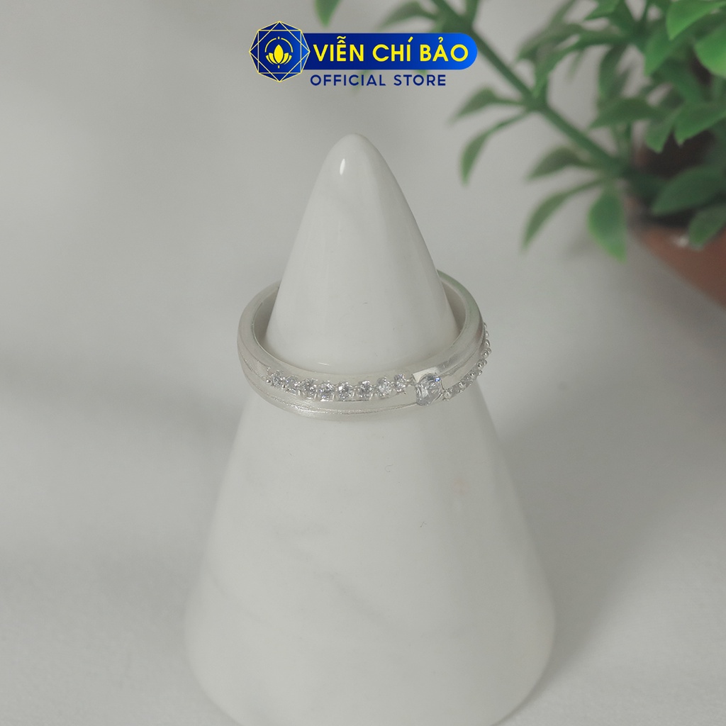 Nhẫn bạc nữ Bun đính đá chất liệu bạc 925 thời trang phụ kiện trang sức Viễn Chí Bảo N700441