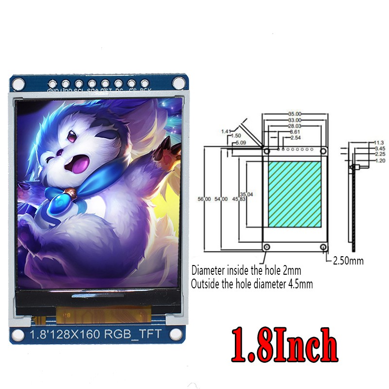 Mô Đun Màn Hình Lcd Oled St7735 3.3v 1.44 1.8 Inch 128x128 128x160 65k Spi | BigBuy360 - bigbuy360.vn