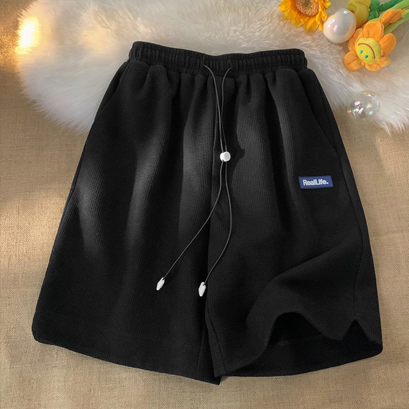 Quần Short Nam Chất Tổ Ong Logo REALLIFE, Quần Đùi Unisex Nam Nữ Đều Mặc Được
