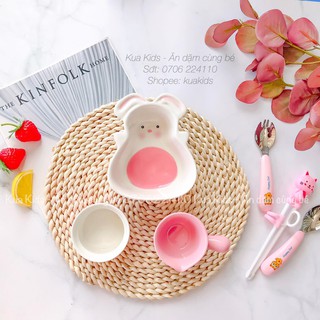 Chén bát ăn dặm cho bé (hồng)