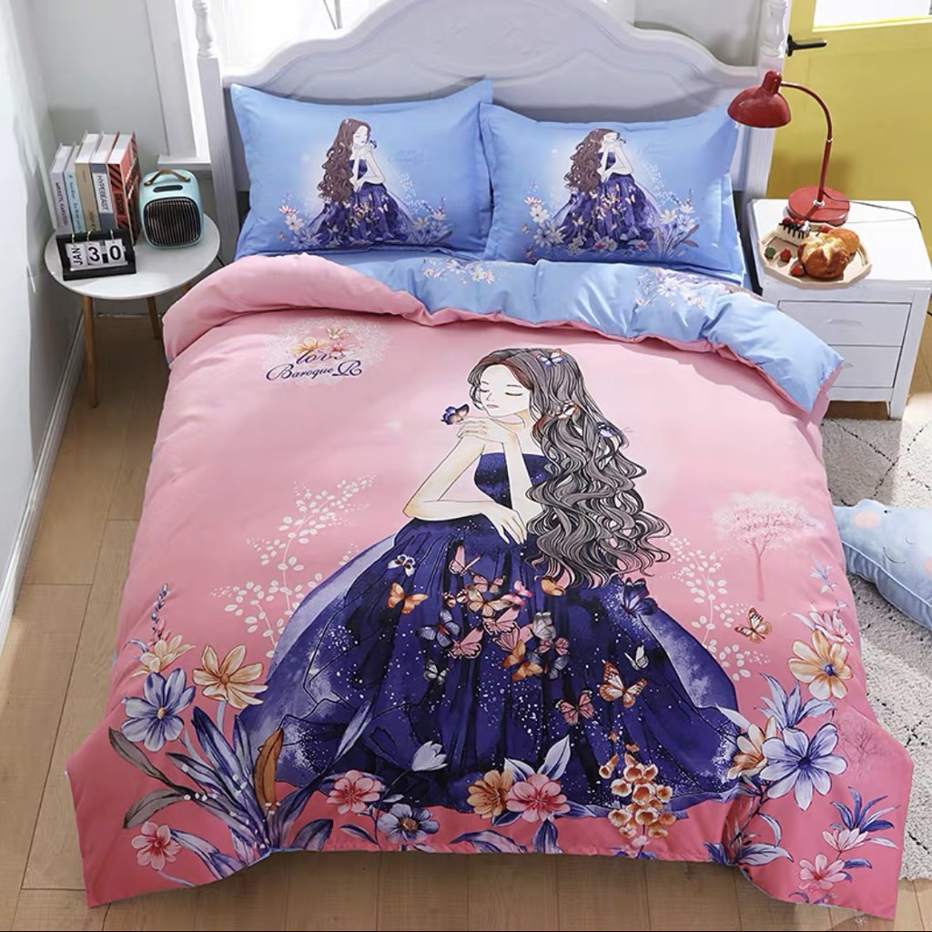 [GIÁ SỐC] Bộ chăn ga gối 4 món Hello Kitty, Công chúa 100% Cotton Tina cao cấp – video thật - Hàng xuất khẩu