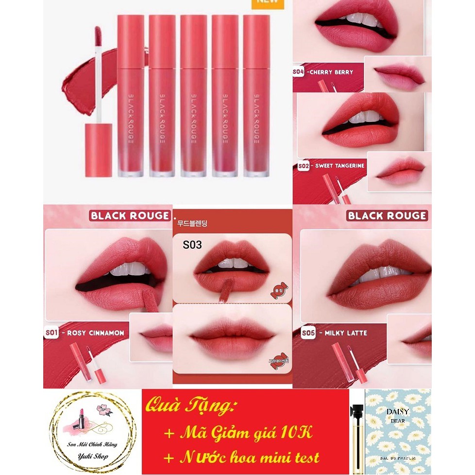 son black rouge 🌸 Freeship 🌸 Giảm 10K Khi Nhập [SONBR10KA] son kem hàn quốc chính hãng có sẵn 5 màu S01-S05