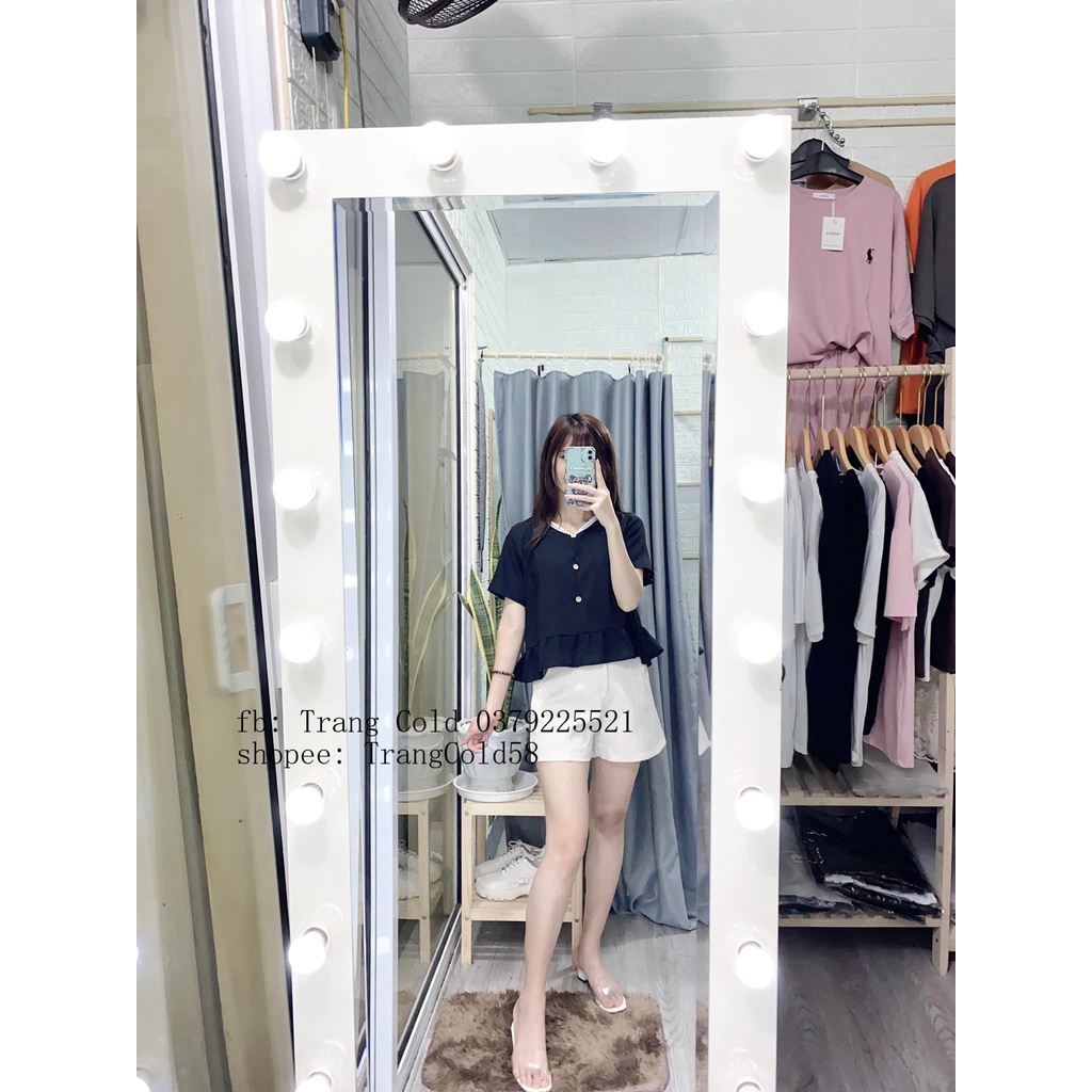 Áo baby doll croptop cổ V