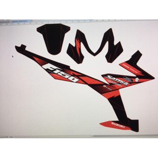 Tem rời raider fi 2018 đỏ đen chữ satria f 150 tặng tem dán xi nhan (bộ)