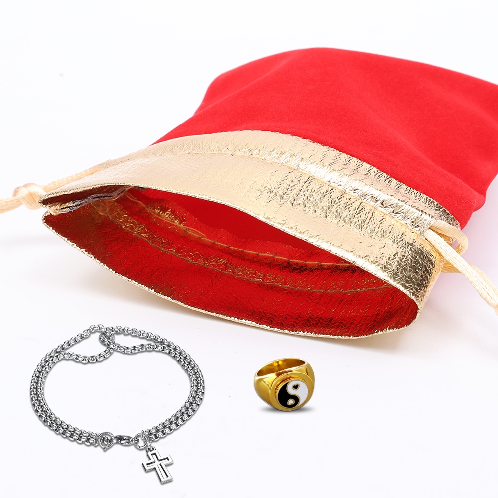 [Mới] Túi Nhung Dây Rút Đựng Trang Sức / Quà Cưới Màu Đỏ Rượu Vang