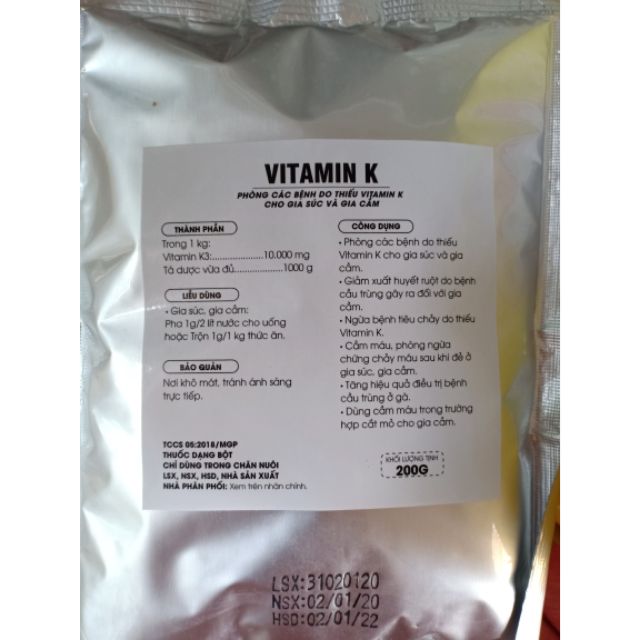 200gam Thuốc thú y- vitamin K