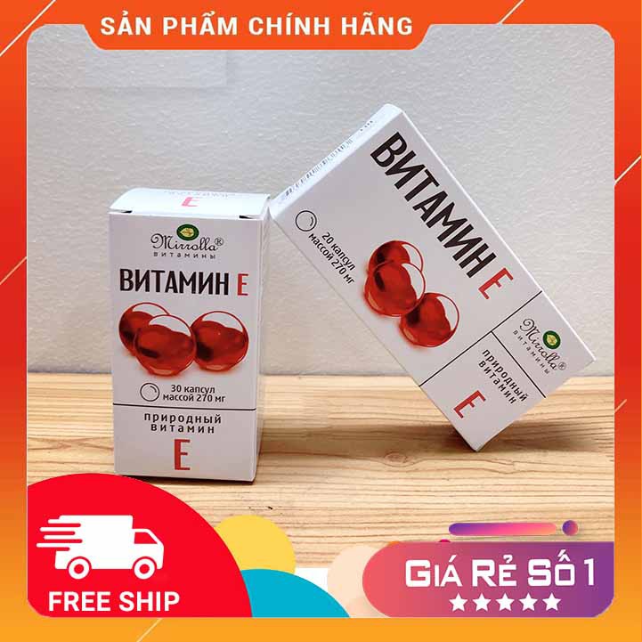 Vitamin E đỏ Nga 😍FREESHIP 😘 Viên uống Vitamin E đỏ của Nga 270mg hỗ trợ làm đẹp da tăng sức để kháng cho cơ thể