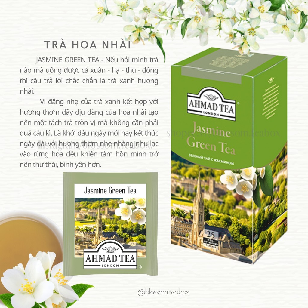 Trà hoa nhài - JASMINE GREEN TEA AHMAD TEA 25gói/hộp