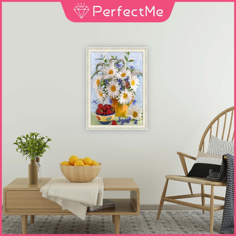 Bộ tranh đính đá 5D họa tiết hoa dâu tây độc đáo kích thước 30x40cm DIY dùng trang trí