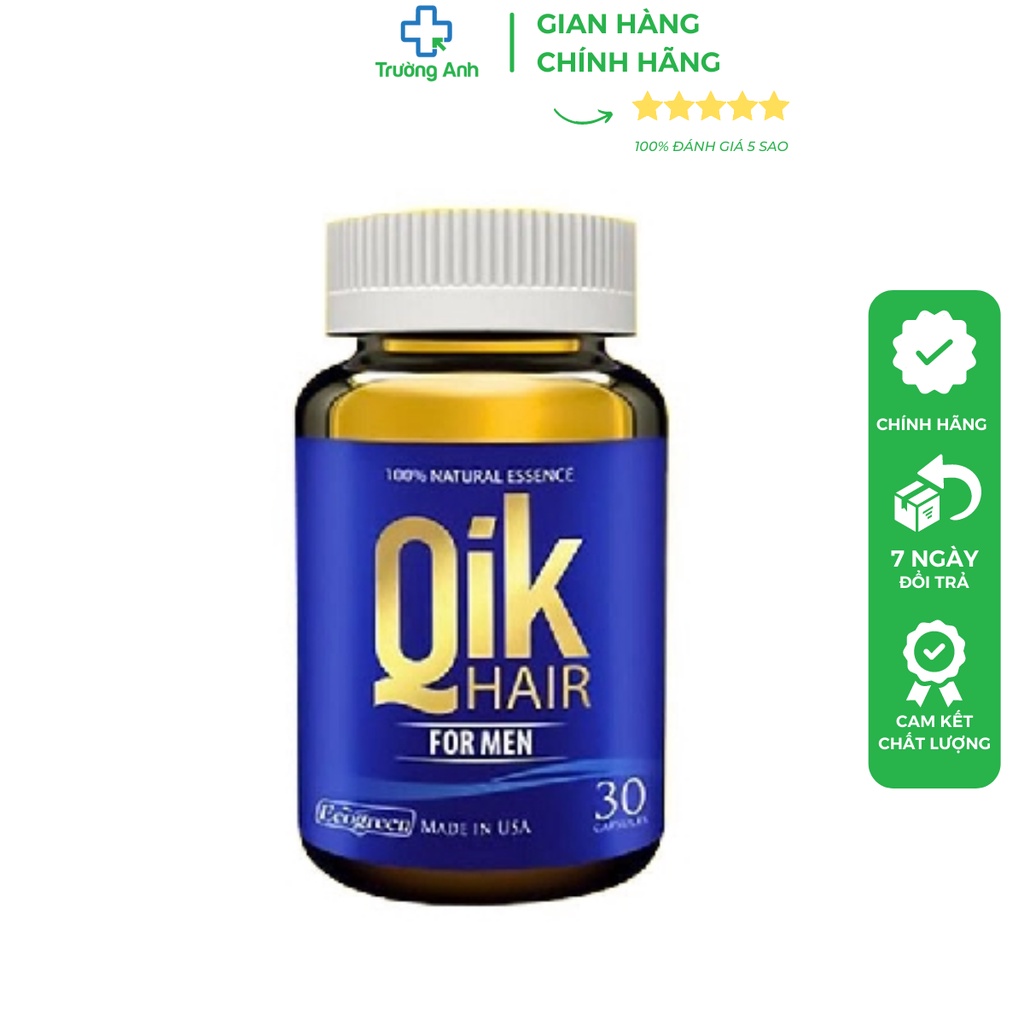 Qik Hair For Men - Hỗ trợ điều trị hói đầu ở nam giới, kích thích tóc mọc nhanh và chậm bạc tóc