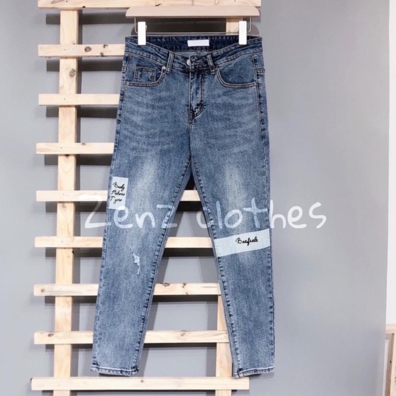 Quần Jean Nam Xanh cào kiểu không lai - ZENZ CLOTHES